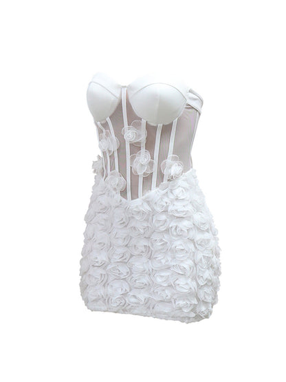 Strapless Floral Mini Dress