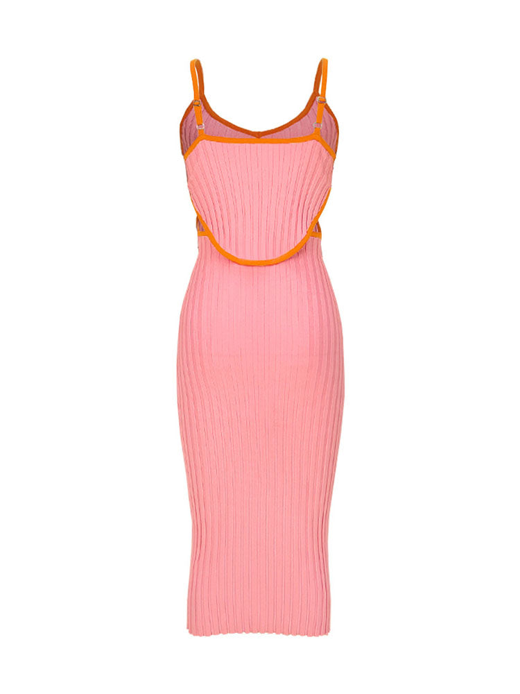 Vestidos midi sin mangas de punto sin espalda