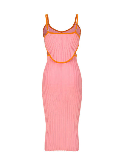 Vestidos midi sin mangas de punto sin espalda