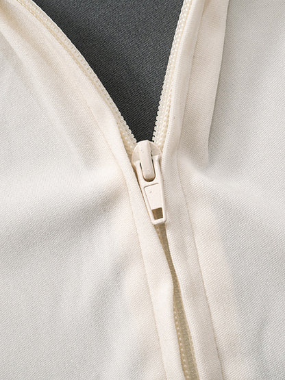 Stand Collar Slim Fit Jacket and Pants Set