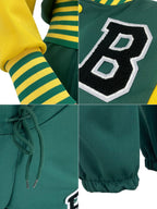 Conjuntos de béisbol de dos piezas con estampado de letras y bloques de color 