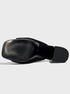 Peep-Toe Knit Platform Heels Slides
