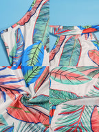 Vestido de sirena con corte sin mangas y estampado floral 
