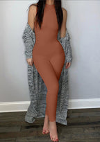 Sleeveless Zipper Jumpsuits