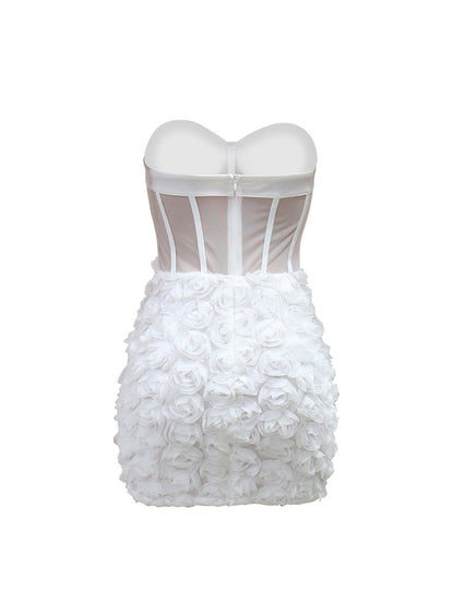 Strapless Floral Mini Dress