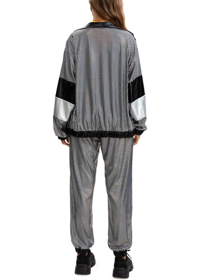 Halloween 80s Disco Glitter Jacket Pants Sets