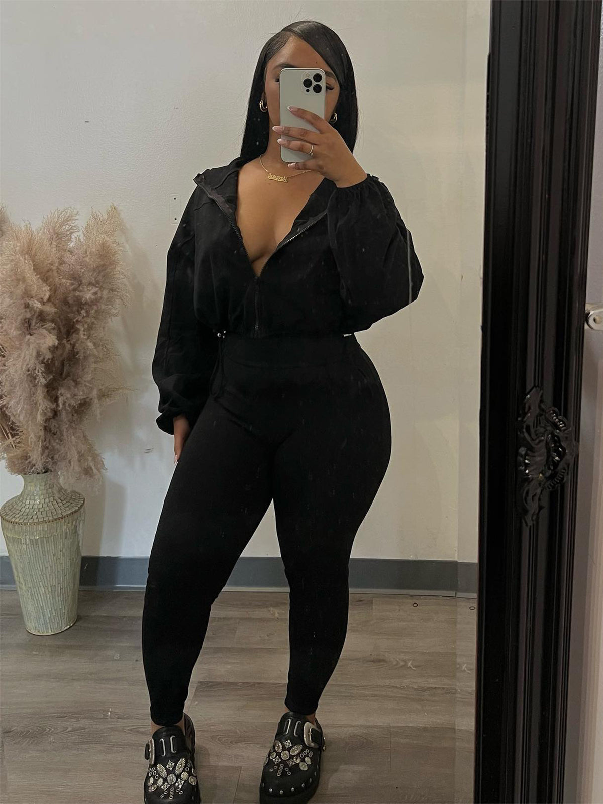 Two Piece Long Sleeve Jacket Skinny Pants