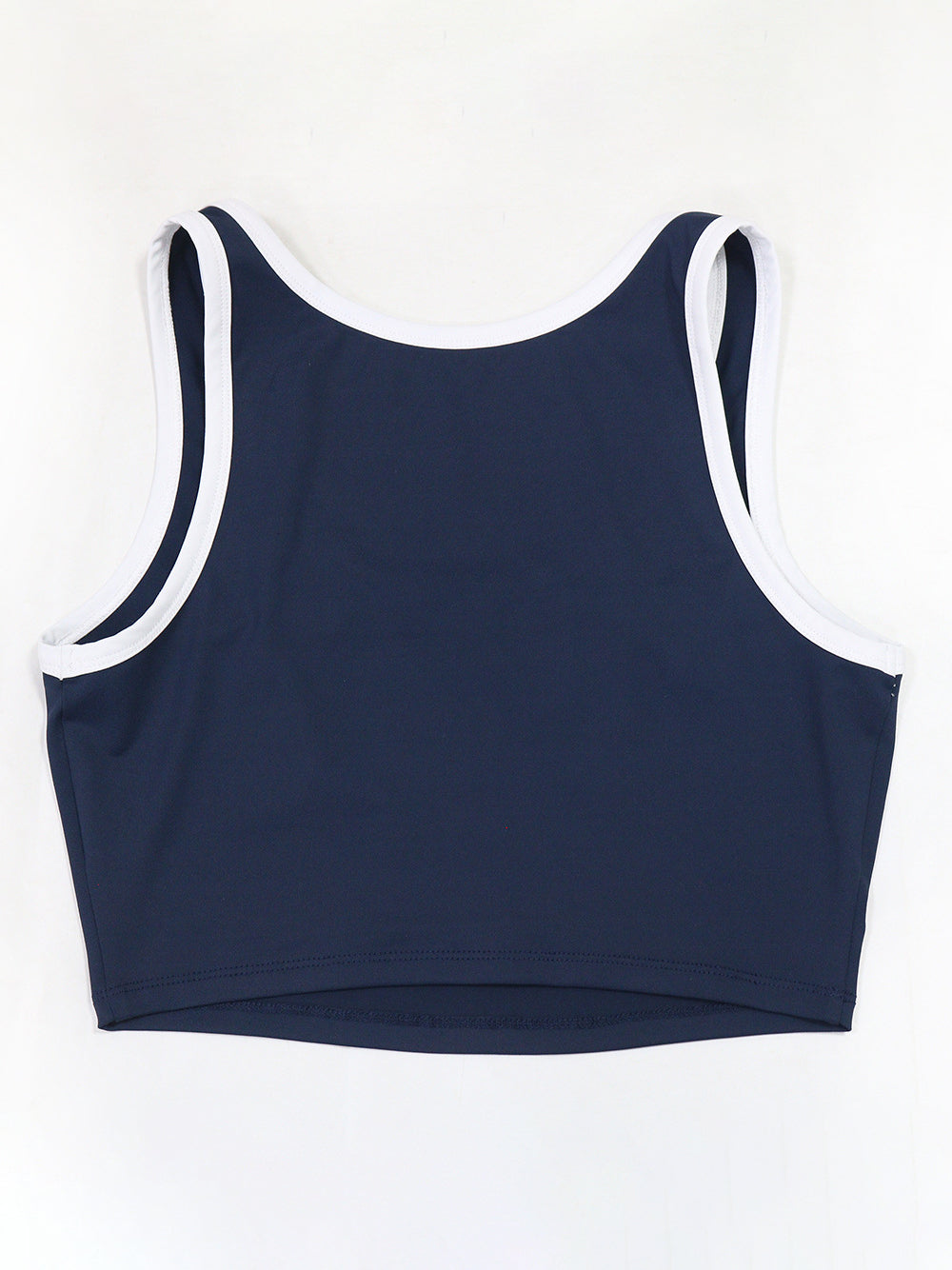 Two-Piece Contrast Trim Crop Top Skirt Shorts Set