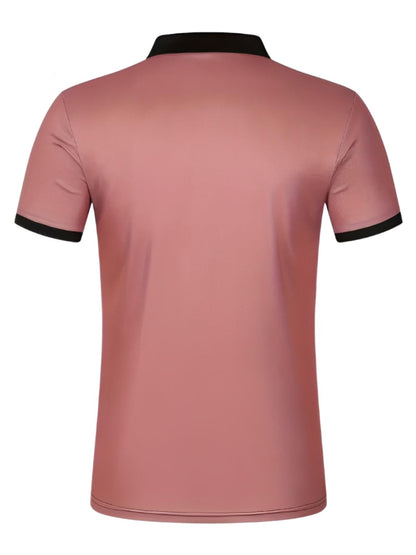 Mens Color Block Striped Polo Shirts