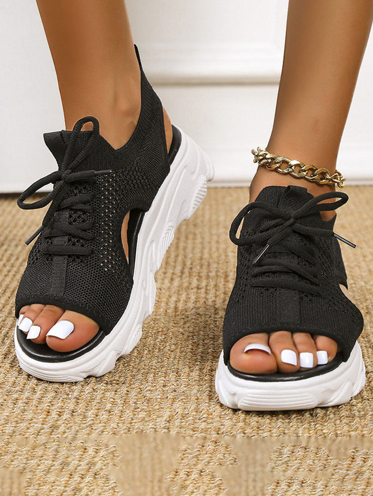 Fly Kinitting Vamp Platform Sandal