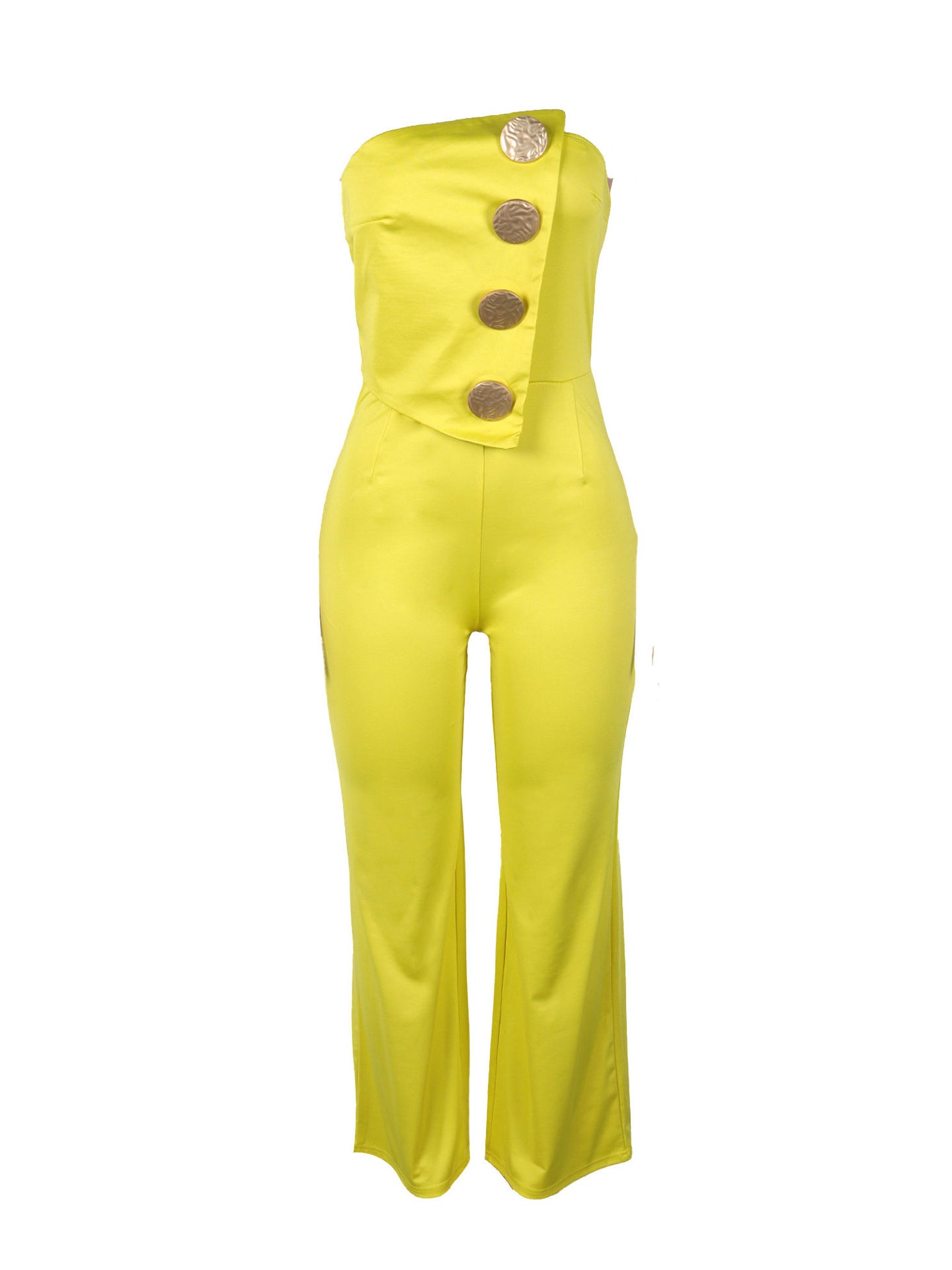 Asymmetrical Sleeveless Strapless Jumpsuit