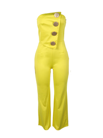 Asymmetrical Sleeveless Strapless Jumpsuit