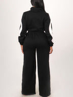 Color Block Half Zip Jumpsuit