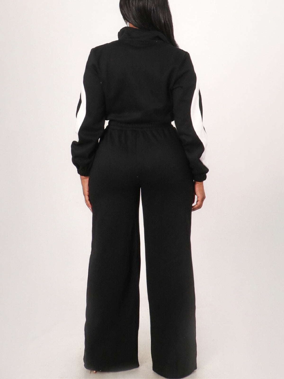 Color Block Half Zip Jumpsuit