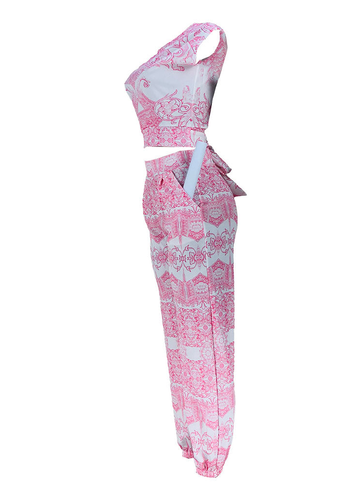 Two-Piece Print Pants Set