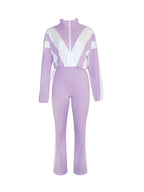 Colorblock Two Piece Pants Set