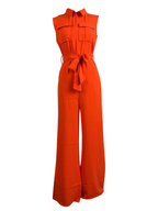 Lapel Sleeveless Jumpsuits