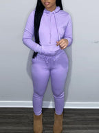 Conjunto de sudadera con capucha y pantalones deportivos con forro polar 