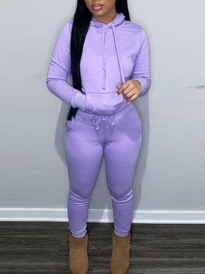 Conjunto de sudadera con capucha y pantalones deportivos con forro polar 