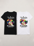 Letter Print Casual Short Sleeve T-Shirt