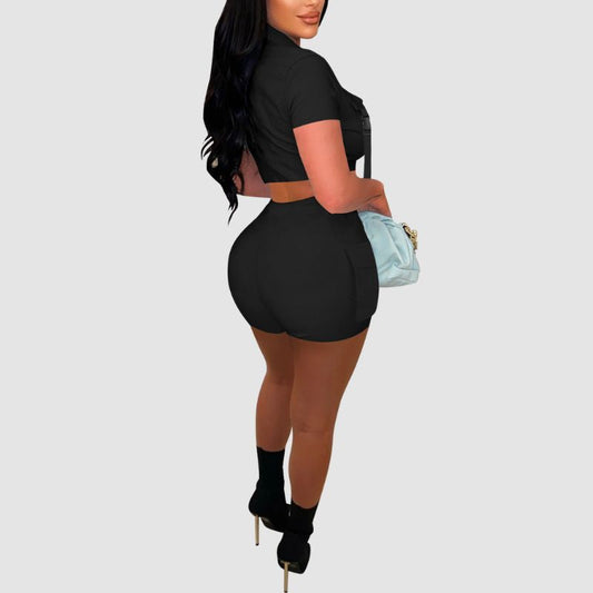 Conjunto cargo casual de color sólido