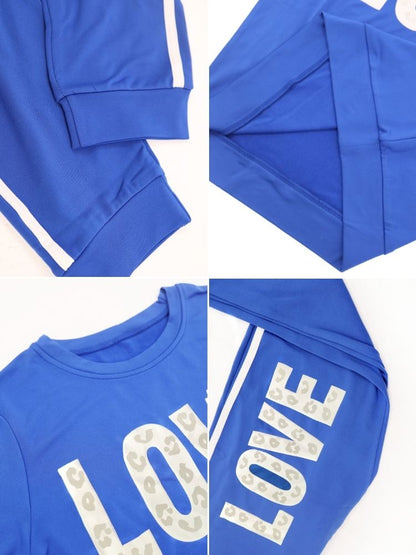 Two-Piece Casual Letter Leopard Print Pants Set