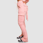 Pantalón cargo con abertura y cordón