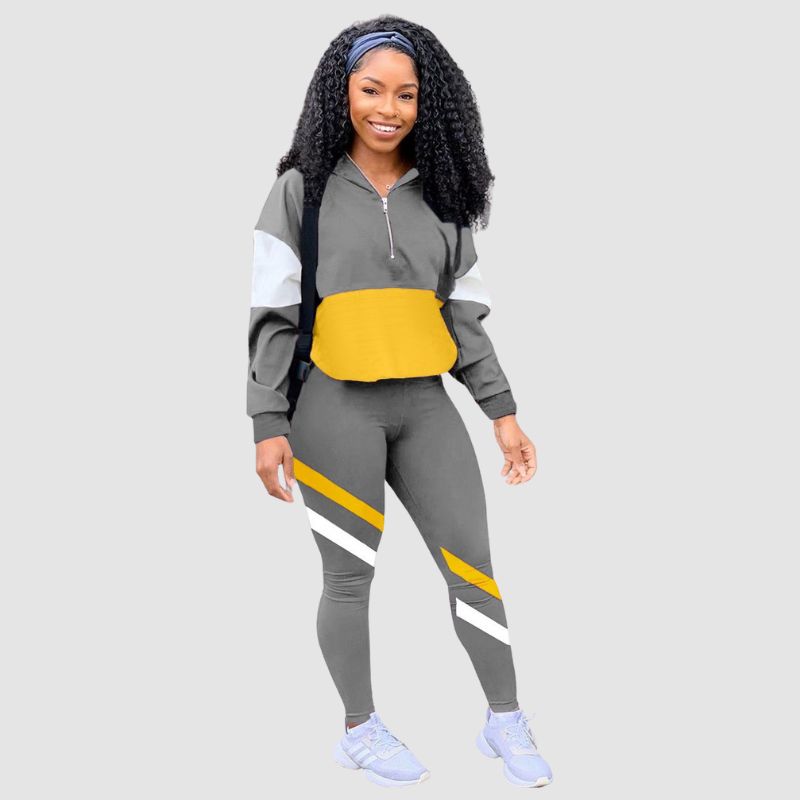 Conjunto casual de contraste de color