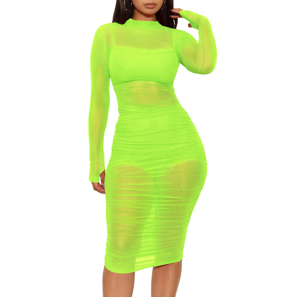 Three Piece Mesh Cover Up & Short Sets