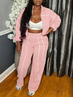 Stripe Jacket Pants Set