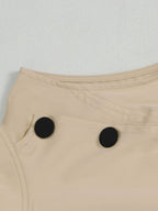 Sleeveless Button Design Midi Dress