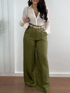 High Waist Straight Leg Pants
