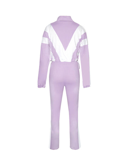 Colorblock Two Piece Pants Set