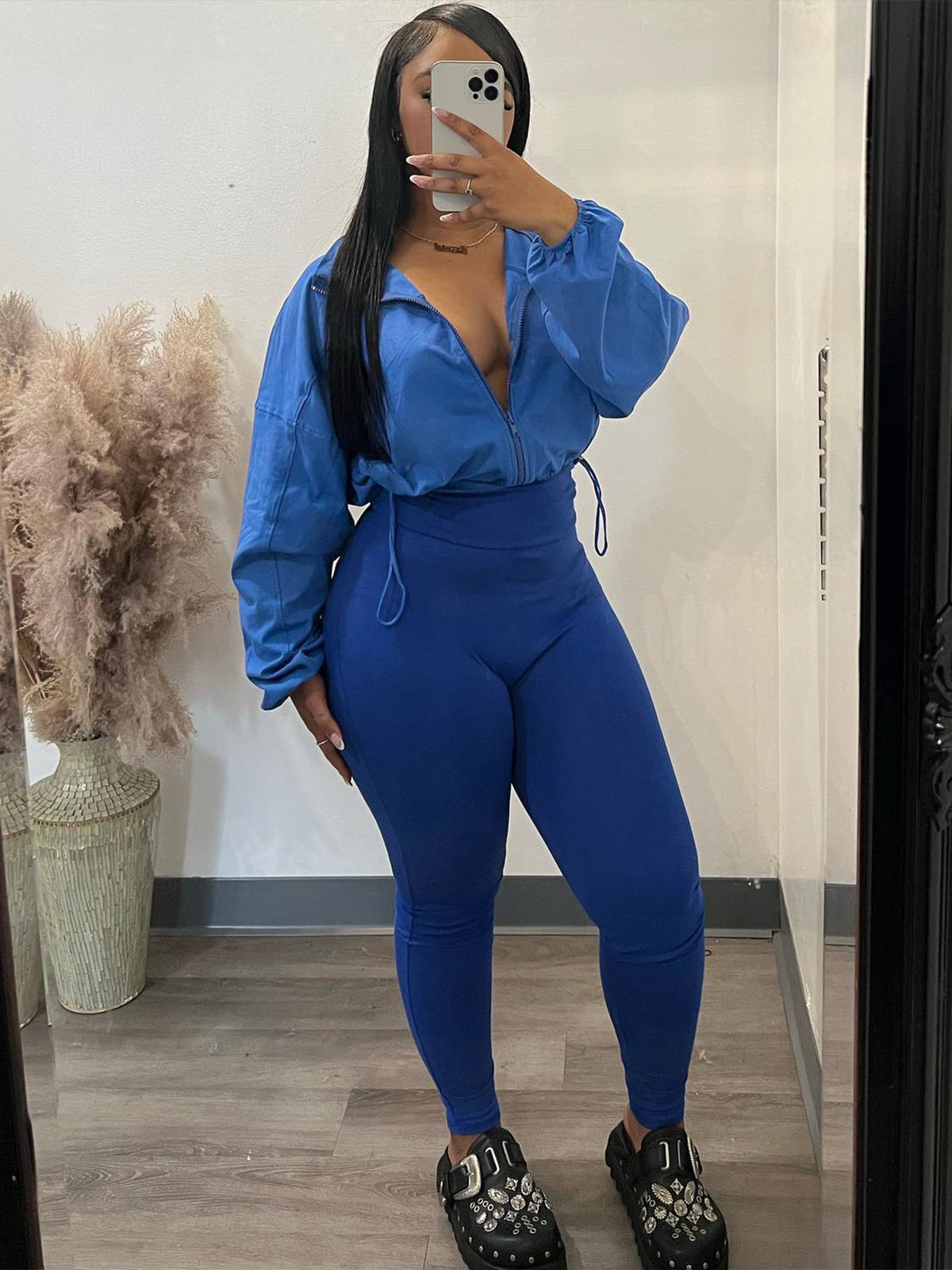 Two Piece Long Sleeve Jacket Skinny Pants