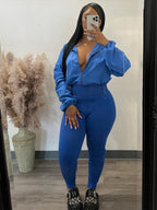 Two Piece Long Sleeve Jacket Skinny Pants
