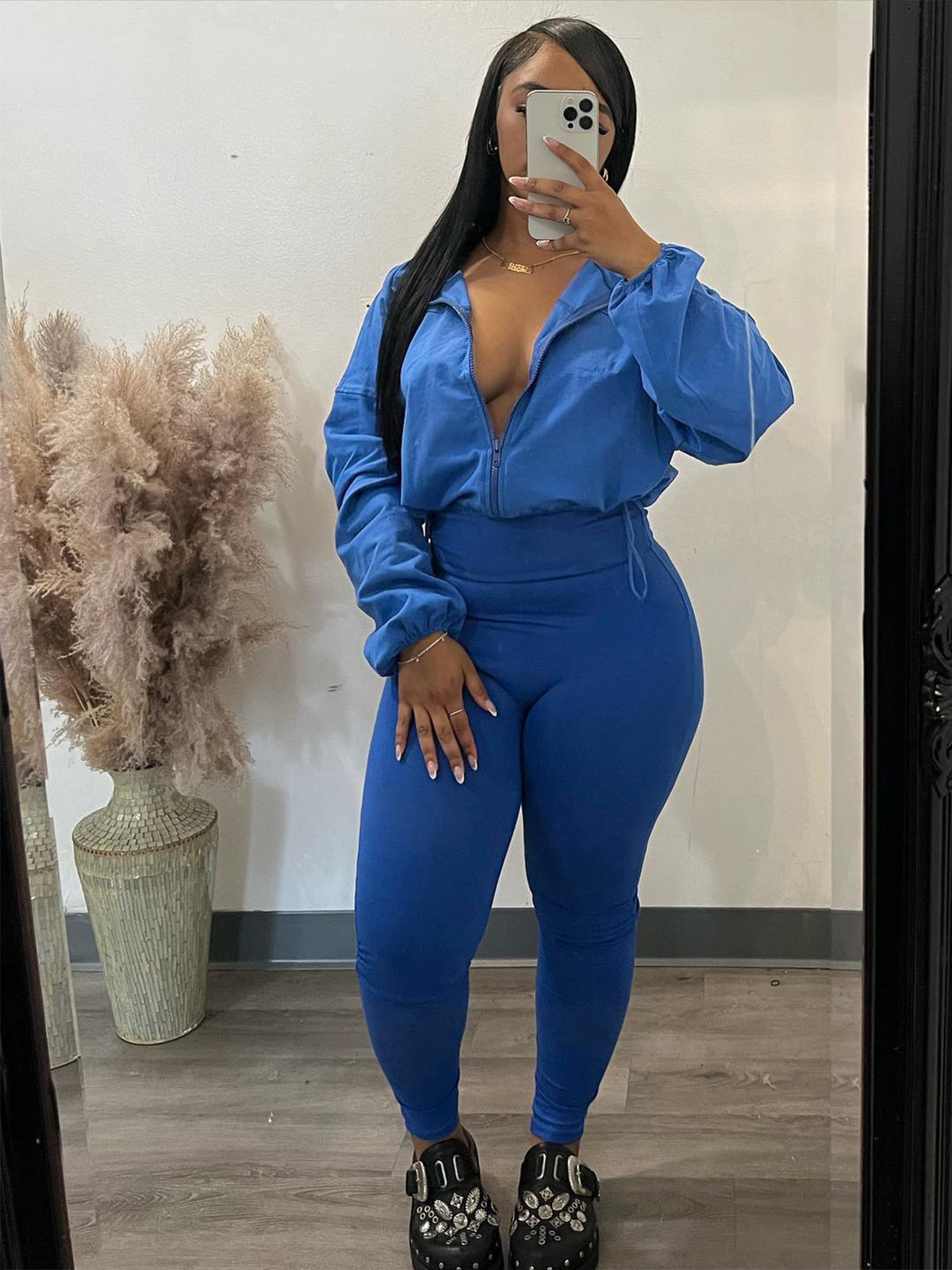 Two Piece Long Sleeve Jacket Skinny Pants