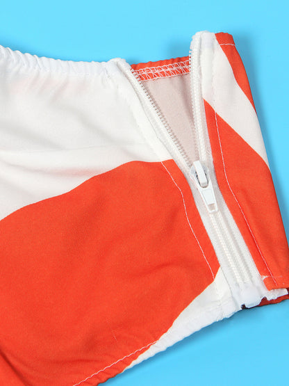 Two Piece One-Shoulder Floral Print Pants Set