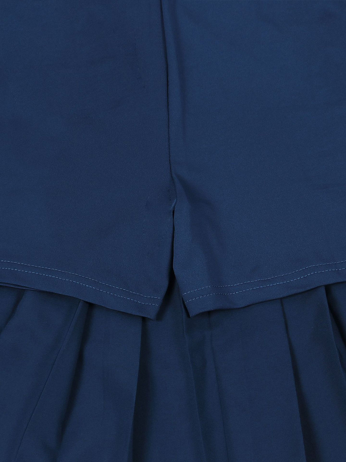 Vintage Tennis Print Sweatshirt Pleated Skirt Set