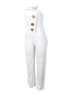 Asymmetrical Sleeveless Strapless Jumpsuit