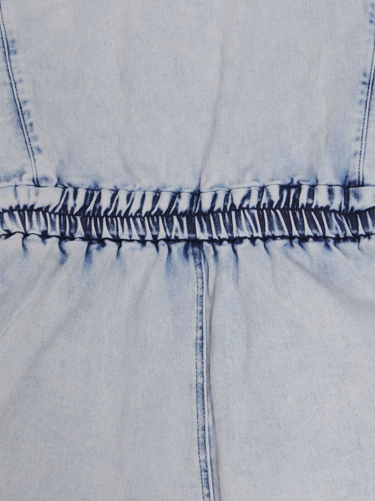 Sleeveless Elastic Waist Denim Romper