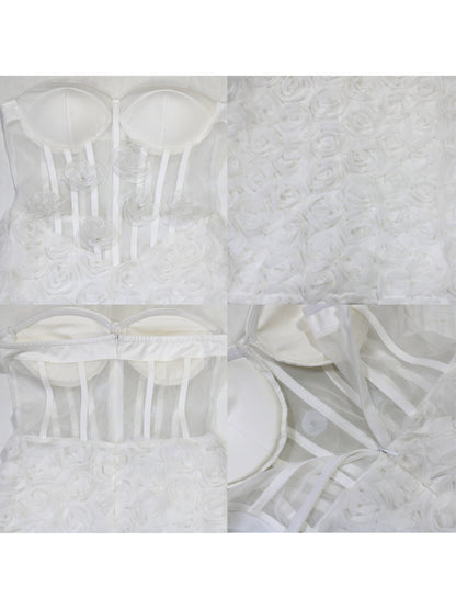 Strapless Floral Mini Dress