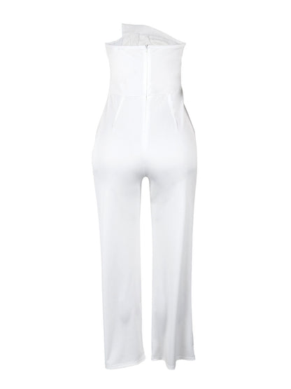 Asymmetrical Sleeveless Strapless Jumpsuit