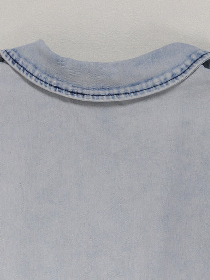 Sleeveless Elastic Waist Denim Romper