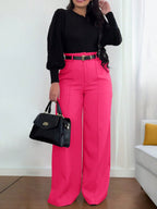 High Waist Straight Leg Pants
