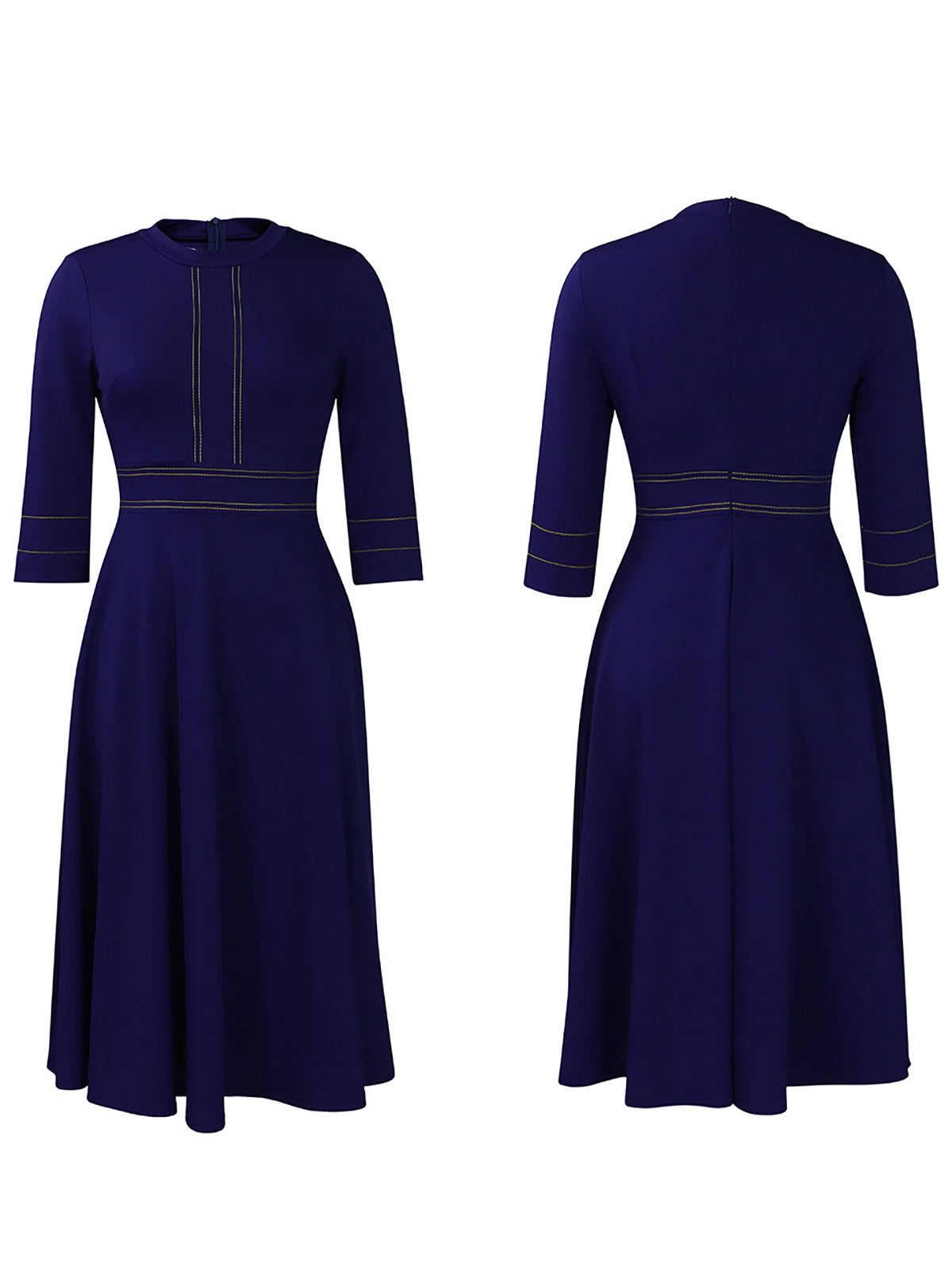 Plus Size Half Sleeve Stand Collar Dress