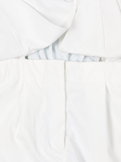 Sleeveless Solid Color Asymmetrical Romper