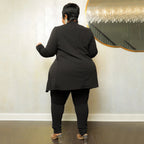 Two Piece Long Sleeve Jacket Bodycon Pants