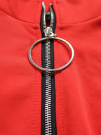 High Low Irregular Zipper Front Tunic Top