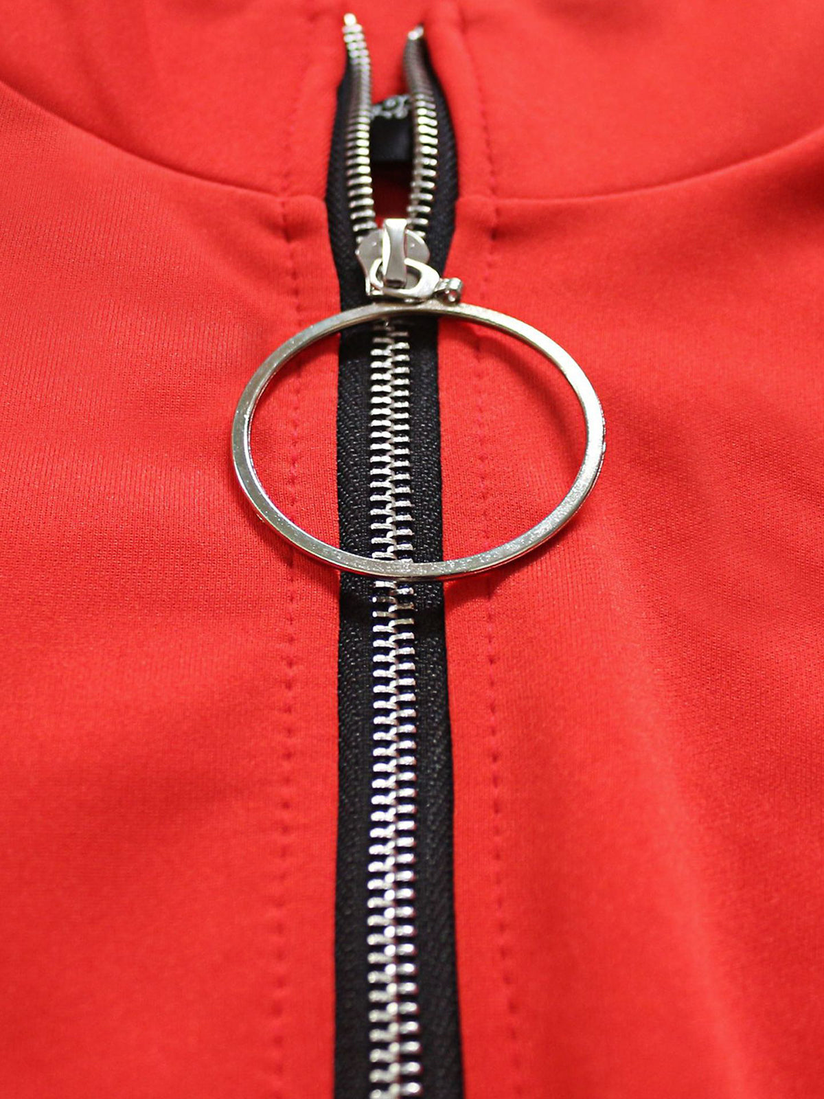 High Low Irregular Zipper Front Tunic Top