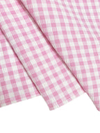 Bow Tie Print Top Denim Plaid Wide-Leg Pants Sets
